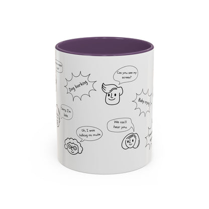 Accent Coffee Mug - Funny Work From Home Cup, "You're On Mute" , Conference Call Humor Cup, Remote Work Gift, Office Humor, Coworker Gift