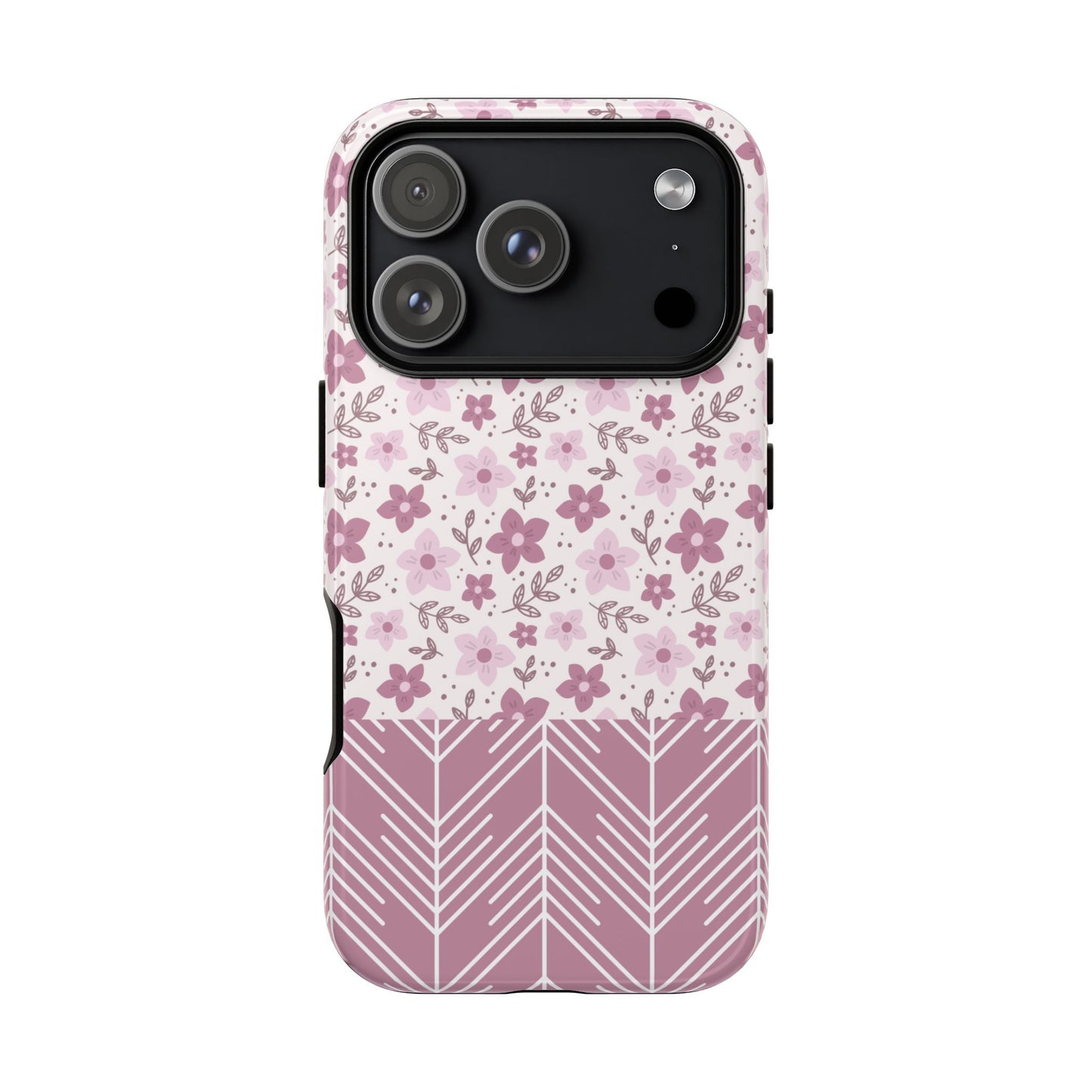 Pink Floral Tough Phone Case - iPhone 17 / 17 Air / 17 Pro Max, Samsung Galaxy S26, Google Pixel | Matte & Glossy