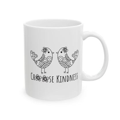Inspirational Ceramic Mug - Choose Kindness, 11oz/15oz Motivational Tea Cup, Gift for Friends, Positive Affirmation Mug, BPA Free