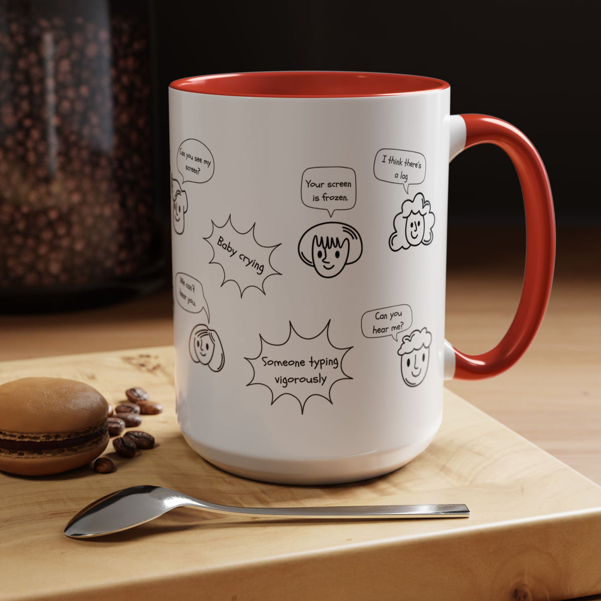 Accent Coffee Mug - Funny Work From Home Cup, "You're On Mute" , Conference Call Humor Cup, Remote Work Gift, Office Humor, Coworker Gift