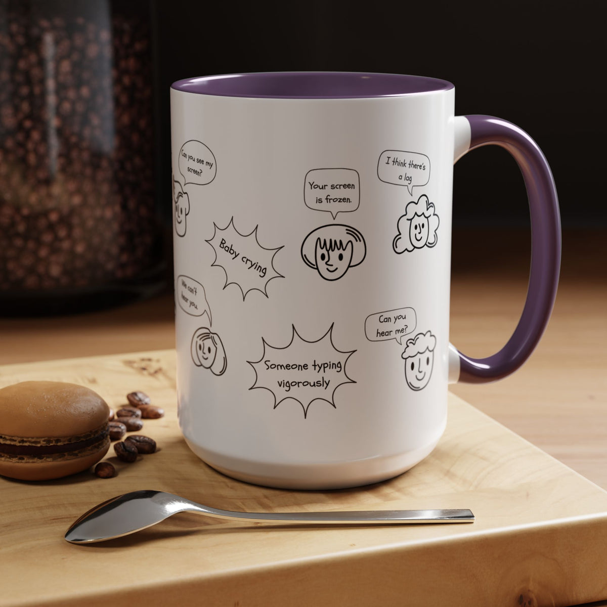 Accent Coffee Mug - Funny Work From Home Cup, "You're On Mute" , Conference Call Humor Cup, Remote Work Gift, Office Humor, Coworker Gift