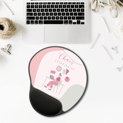 Mouse Pad, Chaos Coordinator Ergonomic Wrist Rest Pad - Funny Cute Desk Accessories, Office Gift Idea, Computer Desk Decor, Coworker Gift,