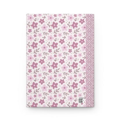 Pink Floral Hardcover Journal | Elegant Notebook for Writing, Journaling, Gift for Her, Inspiration Diary, Floral Design Notes