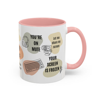 Funny Office Mug, Virtual Meeting Humor Coffee Cup, Work From Home Gift, Coworker Gift | Meeting Mantras