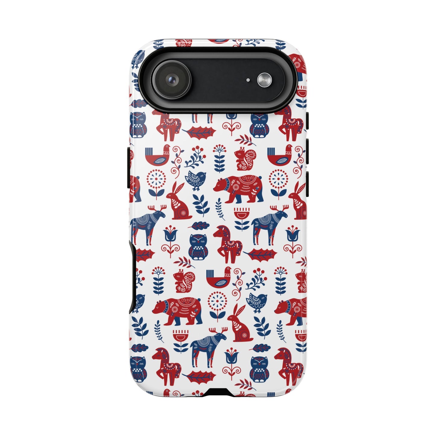 Scandinavian Animal Folk Art Phone Case - iPhone 17 / 17 Air / 17 Pro Max, Samsung Galaxy S26, Google Pixel | Matte & Glossy
