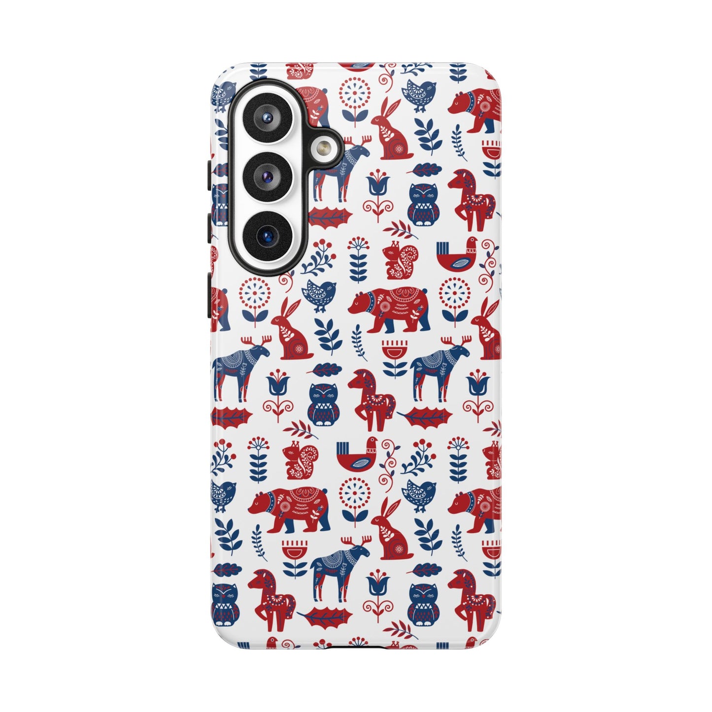 Scandinavian Animal Folk Art Phone Case - iPhone 17 / 17 Air / 17 Pro Max, Samsung Galaxy S26, Google Pixel | Matte & Glossy