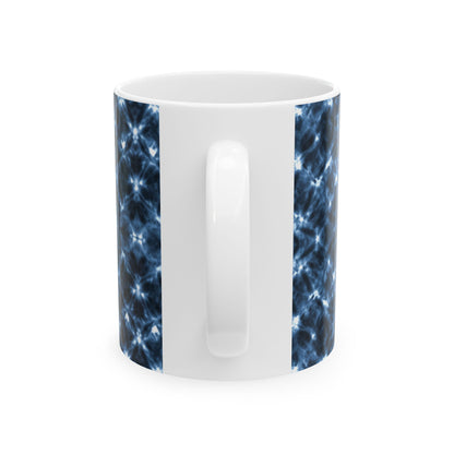Tie Dye Shibori Print Ceramic Coffee Mug | Indigo Indian Design, Blue and White Tea Cup, Gift for Coffee Lovers, Gift for Her, Gift for Boss