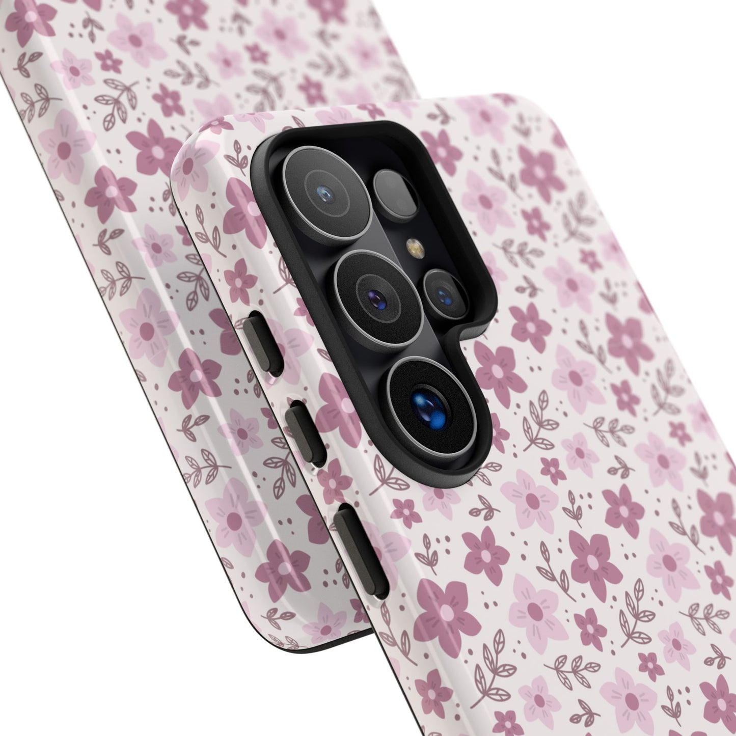 Pink Floral Tough Phone Case - iPhone 17 / 17 Air / 17 Pro Max, Samsung Galaxy S26, Google Pixel | Matte & Glossy