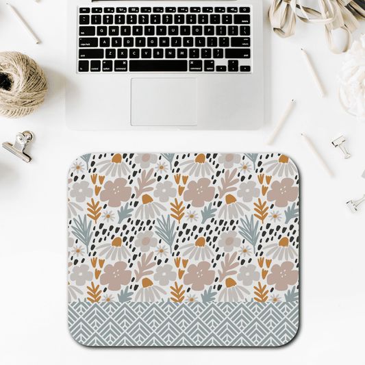 Floral Mouse Pad - Cute Desk Accessory, Office Gift, Decorative Mouse Mat, Laptop Essentials, Computer Decor