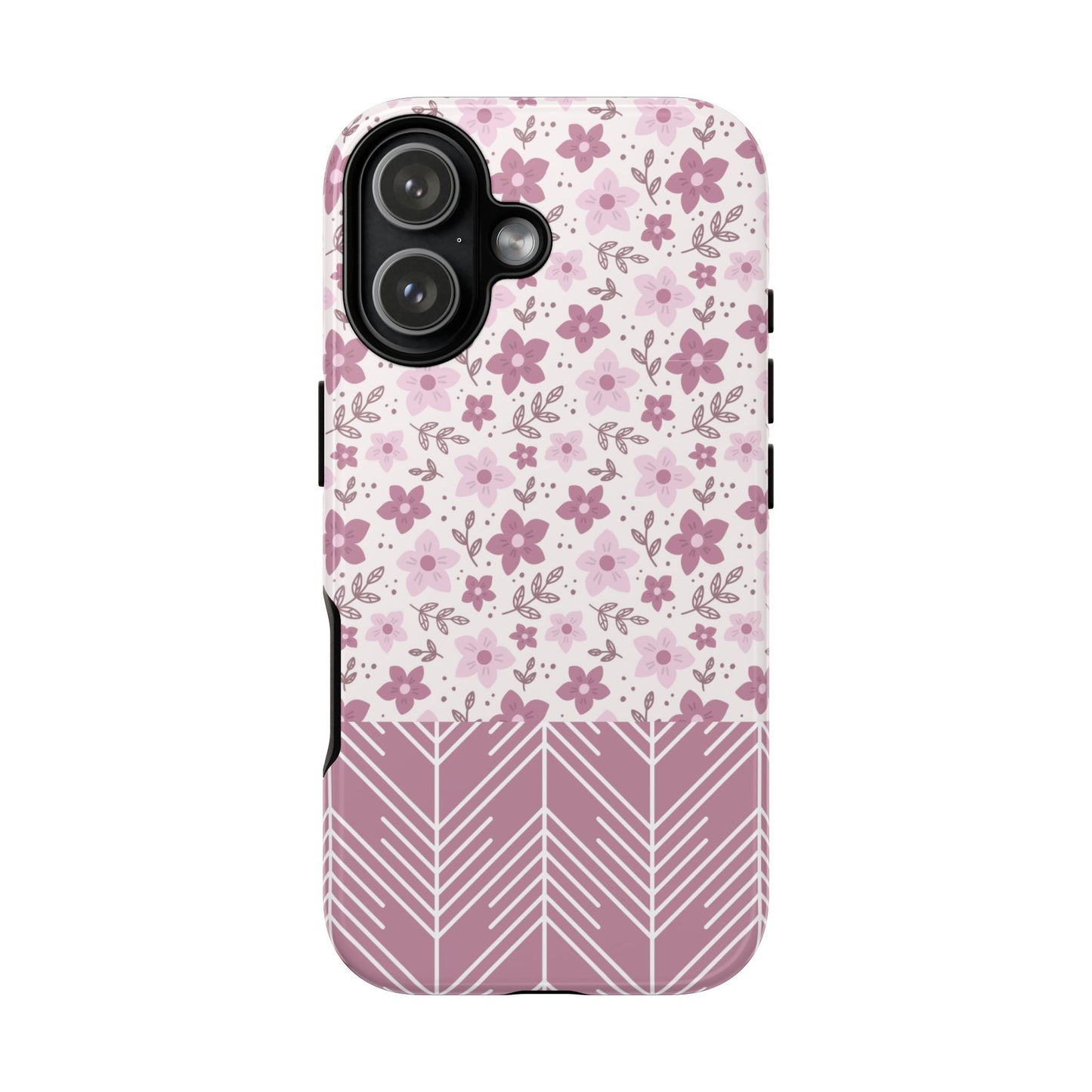Pink Floral Tough Phone Case - iPhone 17 / 17 Air / 17 Pro Max, Samsung Galaxy S26, Google Pixel | Matte & Glossy