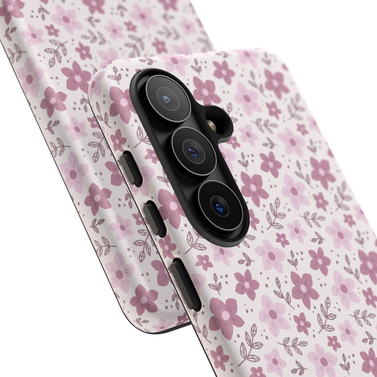 Pink Floral Tough Phone Case - iPhone 17 / 17 Air / 17 Pro Max, Samsung Galaxy S26, Google Pixel | Matte & Glossy