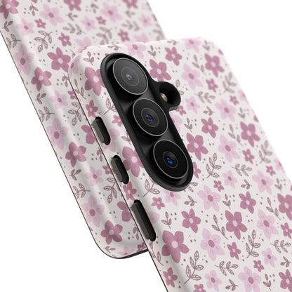 Pink Floral Tough Phone Case - iPhone 17 / 17 Air / 17 Pro Max, Samsung Galaxy S26, Google Pixel | Matte & Glossy