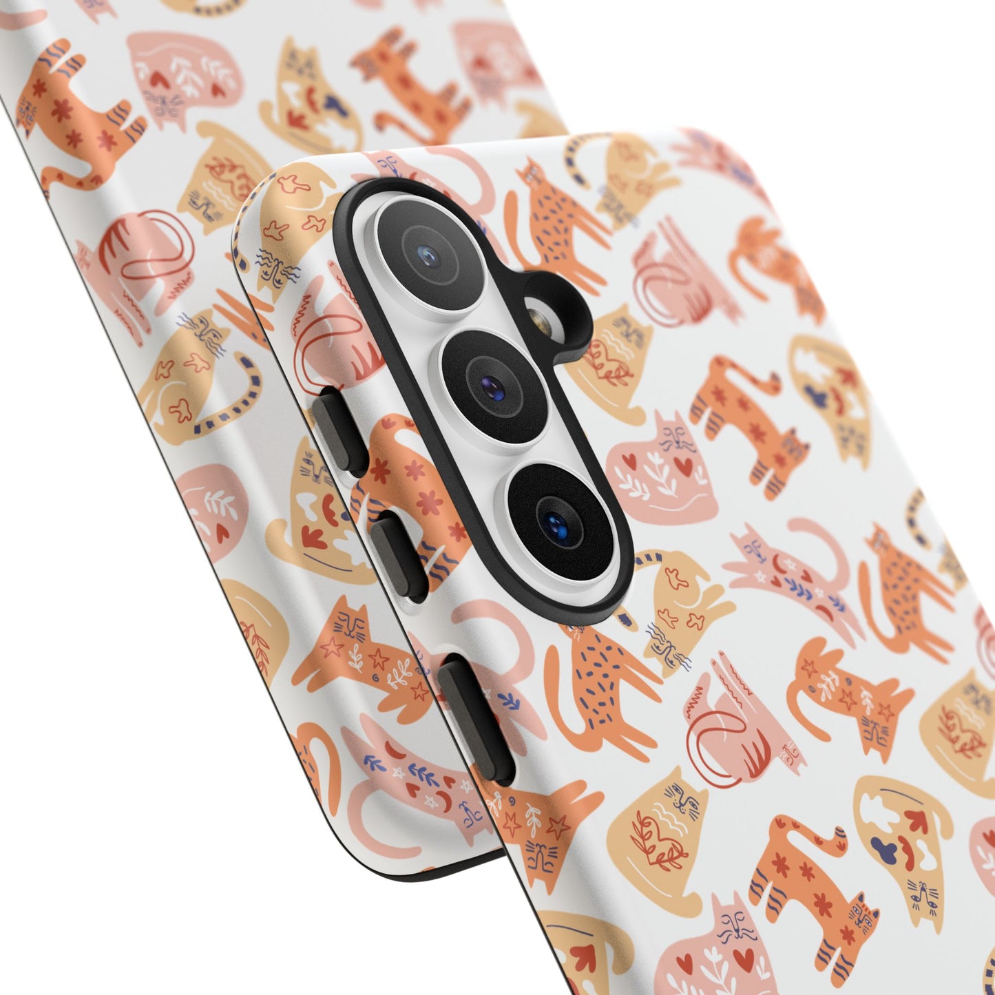 Scandinavian Folk Art Cat Phone Case - iPhone 17 / 17 Air / 17 Pro Max, Samsung Galaxy S26, Google Pixel | Matte & Glossy