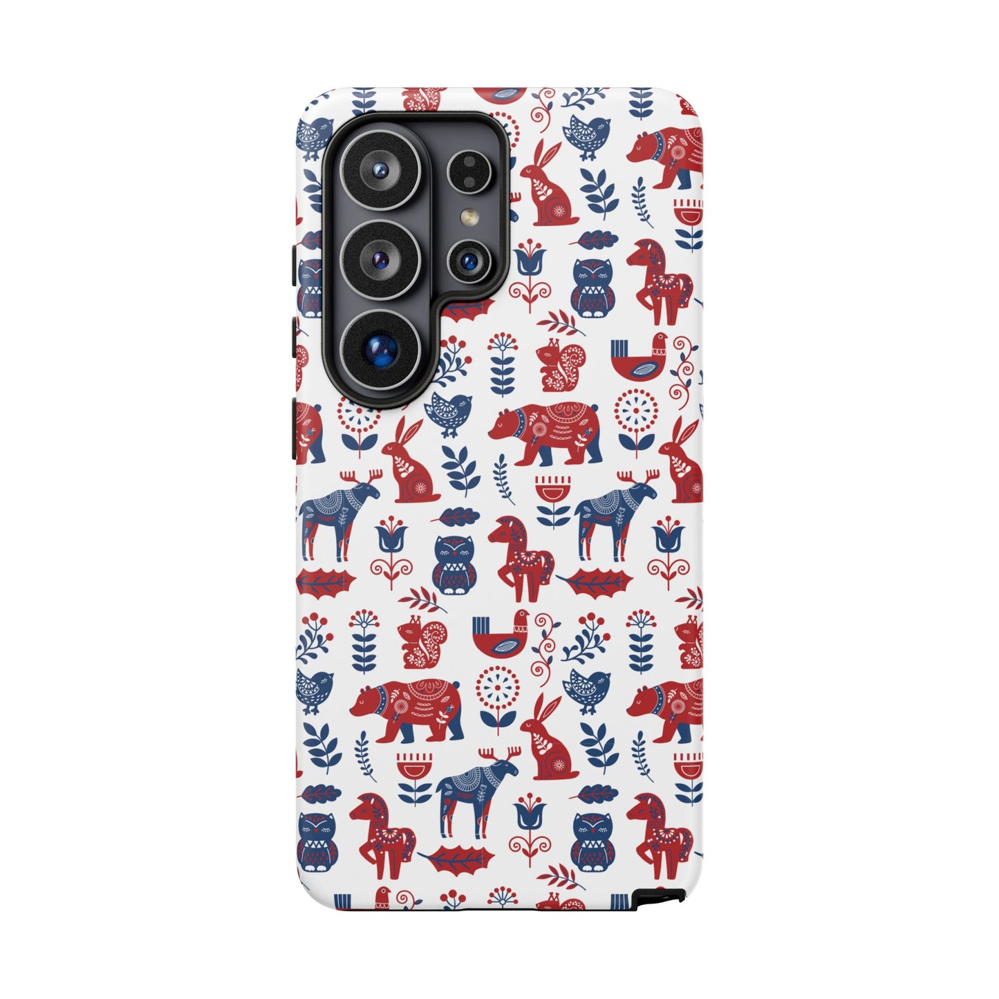 Scandinavian Animal Folk Art Phone Case - iPhone 17 / 17 Air / 17 Pro Max, Samsung Galaxy S26, Google Pixel | Matte & Glossy