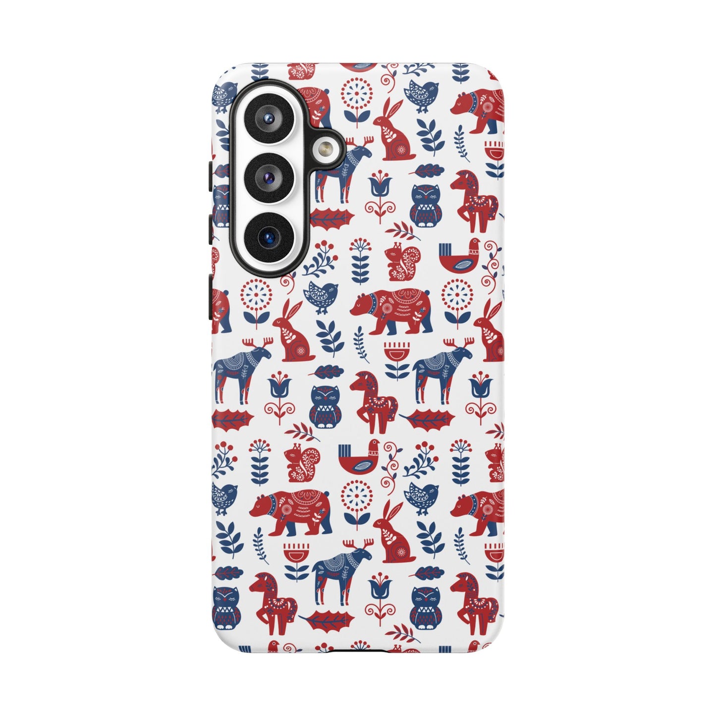 Scandinavian Animal Folk Art Phone Case - iPhone 17 / 17 Air / 17 Pro Max, Samsung Galaxy S26, Google Pixel | Matte & Glossy