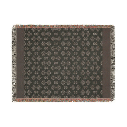 Woven Blanket African Tribal Pattern, 100% Cotton, Black and Beige Minimalist Boho Throw Blanket, Wall Hanging, Housewarming, Christmas Gift