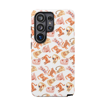 Scandinavian Folk Art Cat Phone Case - iPhone 17 / 17 Air / 17 Pro Max, Samsung Galaxy S26, Google Pixel | Matte & Glossy