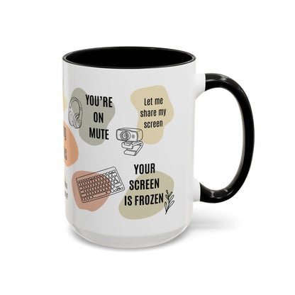 Funny Office Mug, Virtual Meeting Humor Coffee Cup, Work From Home Gift, Coworker Gift | Meeting Mantras