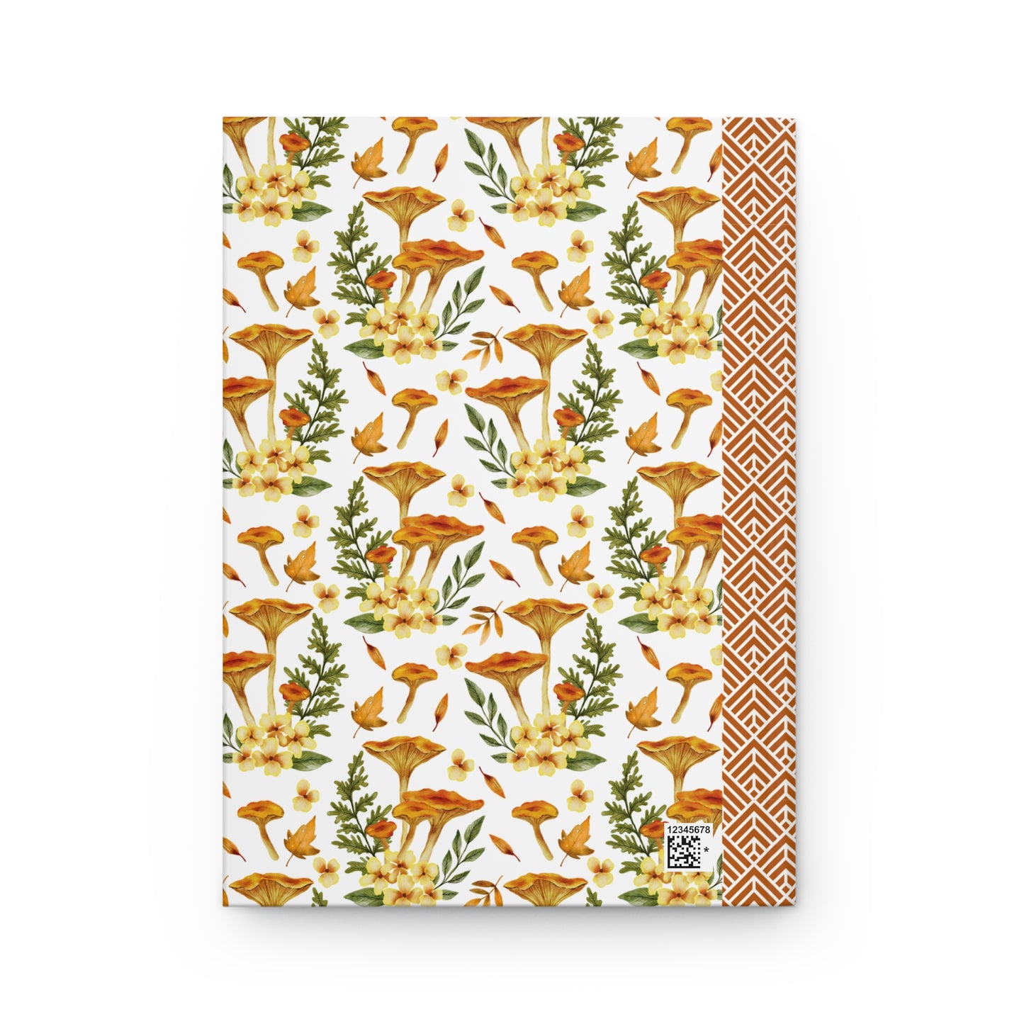 Autumn Themed Hardcover Matte Journal with Vibrant Mushrooms, Cute Yellow Flowers, and Botanical Elements
