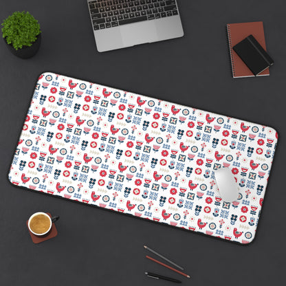 Desk Mat Scandinavian Inspired Design, Home Office Decor, Nordic Art, Hygge, Work from Home Essentials, Scandi Floral, Bird Flower Design