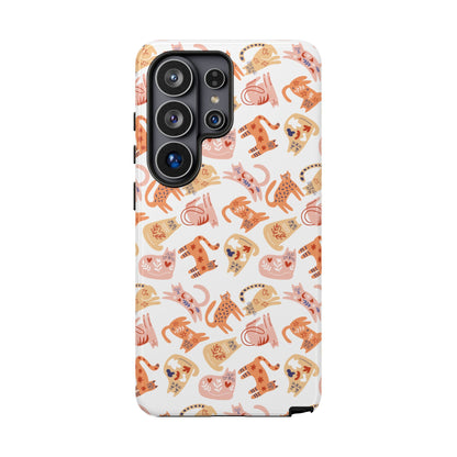Scandinavian Folk Art Cat Phone Case - iPhone 17 / 17 Air / 17 Pro Max, Samsung Galaxy S26, Google Pixel | Matte & Glossy
