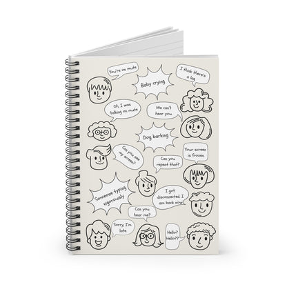 You're on Mute Funny Spiral Notebook, Work from Home Essentials, Conference Call Bingo, Office Humor, Doodle Journal
