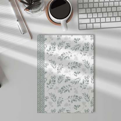 Hardcover Journal Eucalyptus Floral Design, Elegant Notebook, Eco-Friendly Diary, Gift for Writers, Journaling, Greenery Design