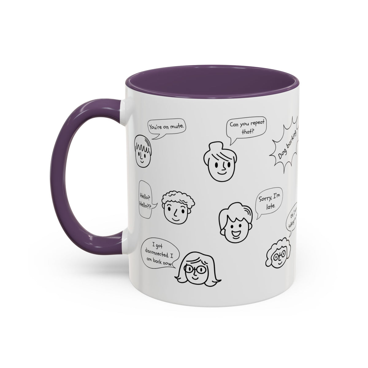 Accent Coffee Mug - Funny Work From Home Cup, "You're On Mute" , Conference Call Humor Cup, Remote Work Gift, Office Humor, Coworker Gift