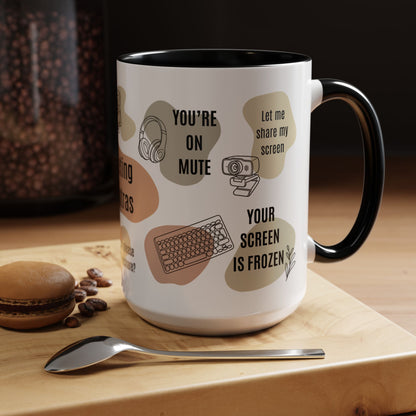 Funny Office Mug, Virtual Meeting Humor Coffee Cup, Work From Home Gift, Coworker Gift | Meeting Mantras