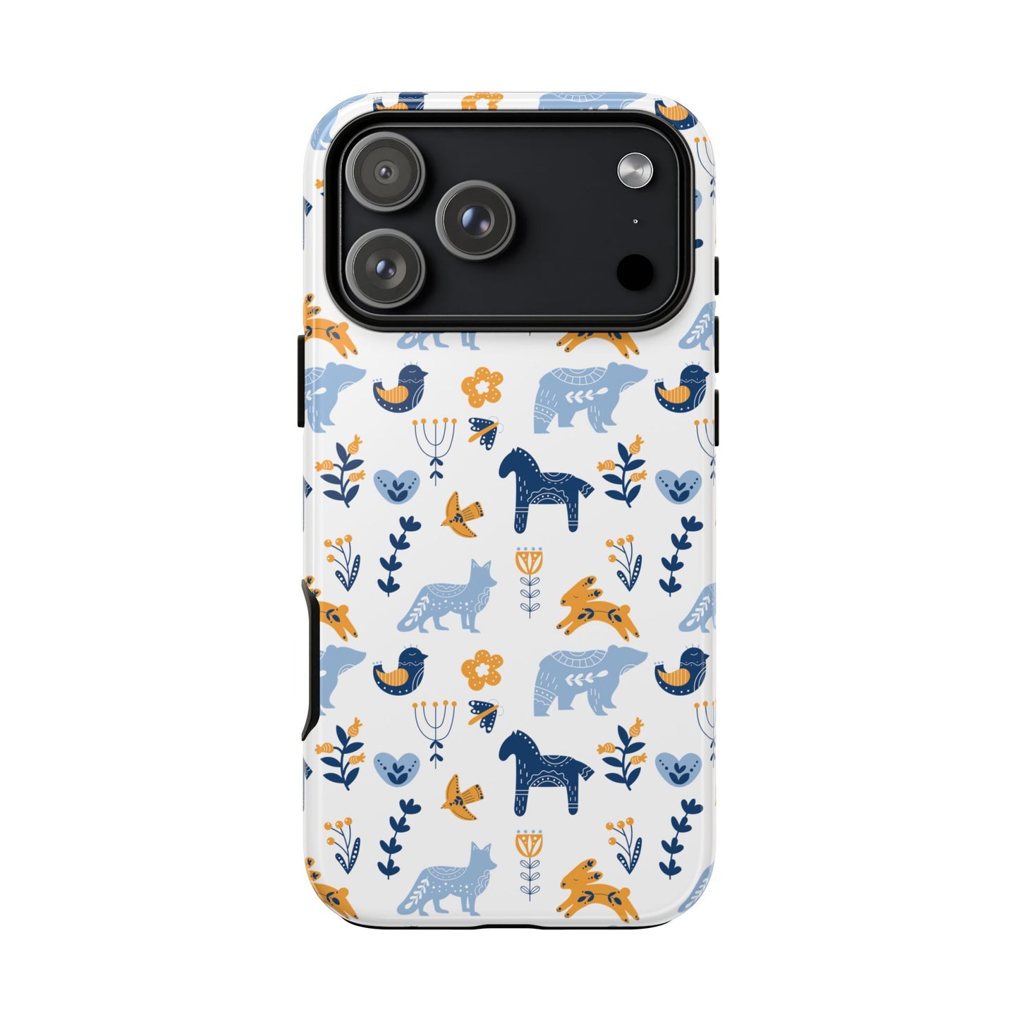 Scandinavian Animal Folk Art Phone Case - iPhone 17 Series, Samsung Galaxy S26, Google Pixel | Matte & Glossy