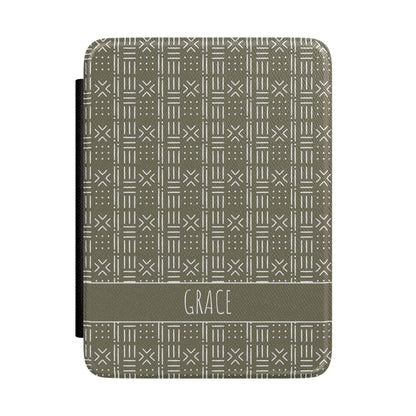 Personalized Kindle Case 12th Gen Paperwhite, Colorsoft 7", Custom Name, Mudcloth Inspired Pattern