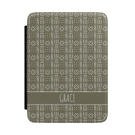 Personalized Kindle Case 12th Gen Paperwhite, Colorsoft 7", Custom Name, Mudcloth Inspired Pattern