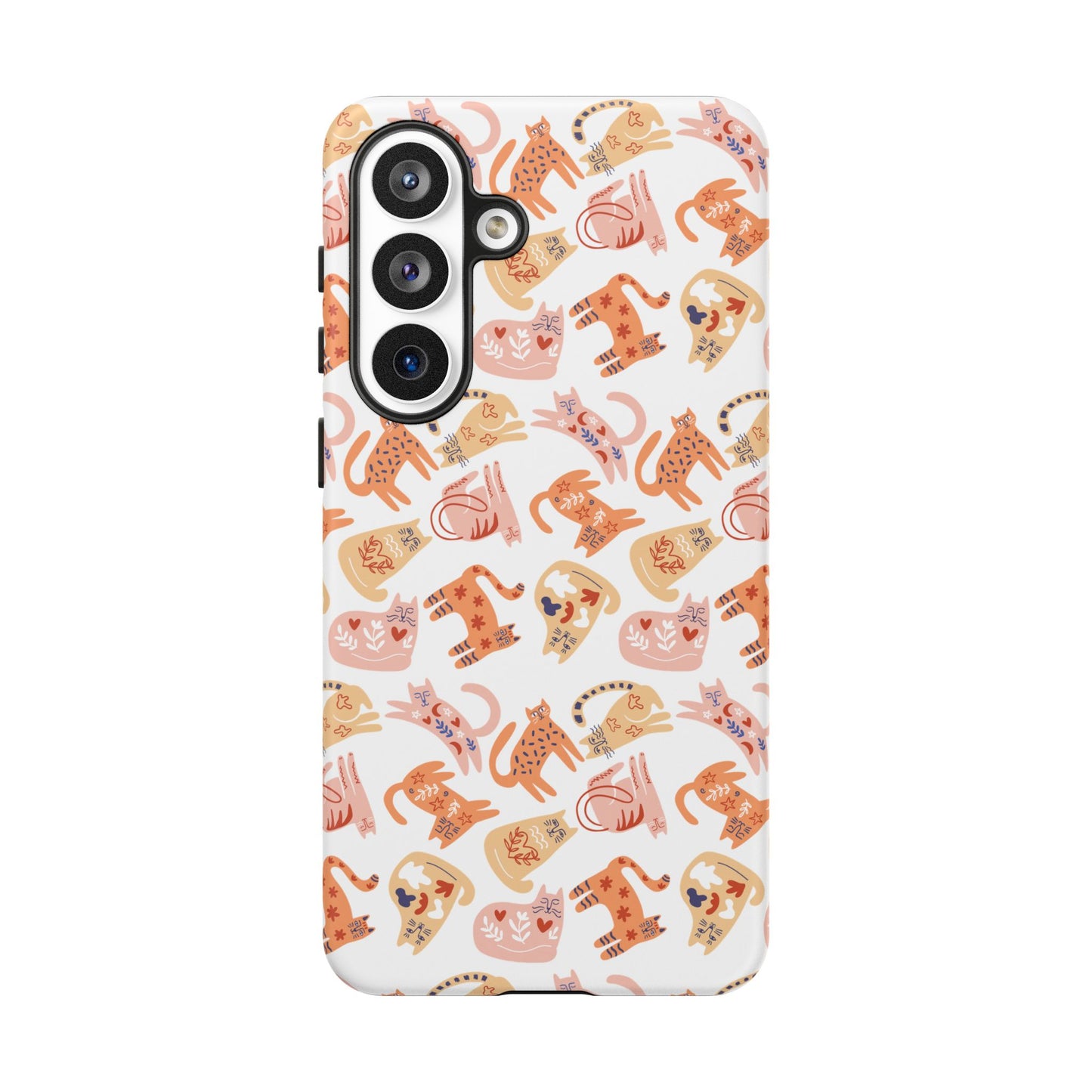 Scandinavian Folk Art Cat Phone Case - iPhone 17 / 17 Air / 17 Pro Max, Samsung Galaxy S26, Google Pixel | Matte & Glossy