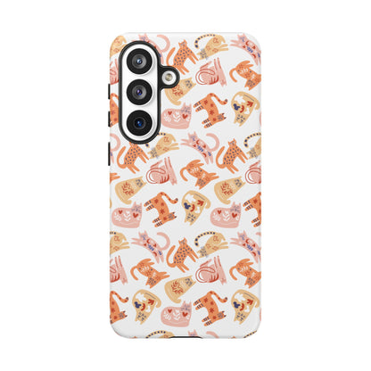 Scandinavian Folk Art Cat Phone Case - iPhone 17 / 17 Air / 17 Pro Max, Samsung Galaxy S26, Google Pixel | Matte & Glossy