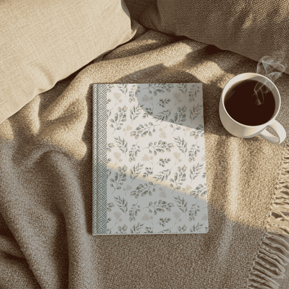 Hardcover Journal Eucalyptus Floral Design, Elegant Notebook, Eco-Friendly Diary, Gift for Writers, Journaling, Greenery Design