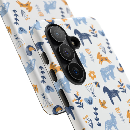 Scandinavian Animal Folk Art Phone Case - iPhone 17 Series, Samsung Galaxy S26, Google Pixel | Matte & Glossy