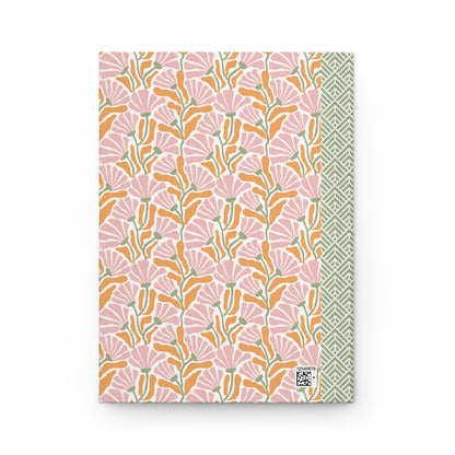 Groovy Flowers Journal Hardcover Notebook, Vintage Floral Design