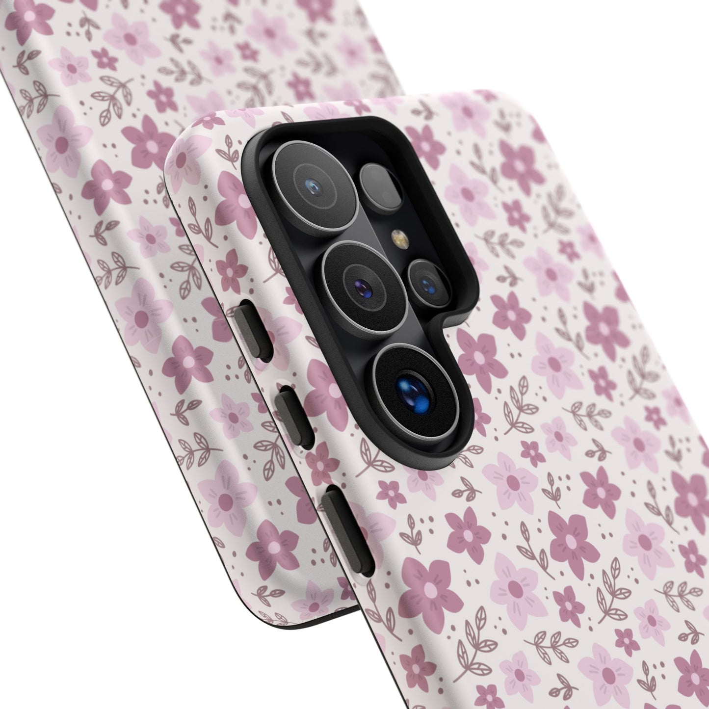 Pink Floral Tough Phone Case - iPhone 17 / 17 Air / 17 Pro Max, Samsung Galaxy S26, Google Pixel | Matte & Glossy