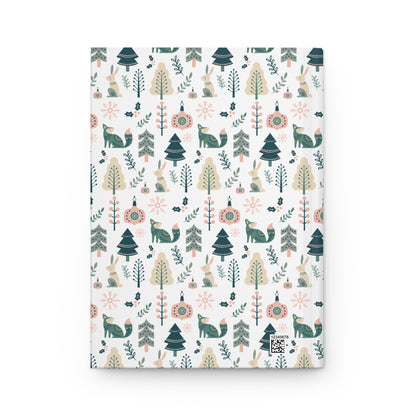 Hardcover Journal, Scandinavian Christmas Inspired Design Notebook, Gift for Writers, Secret Santa Gift for Coworkers