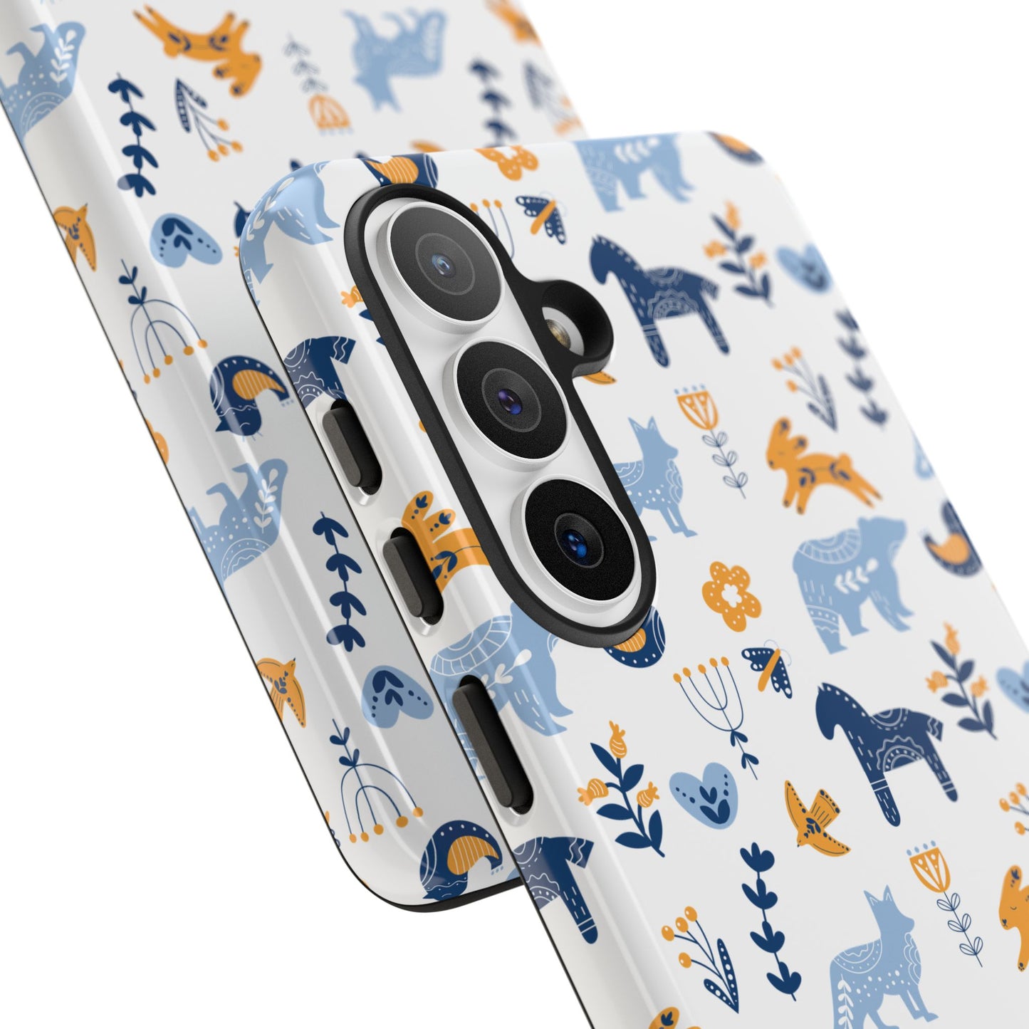 Scandinavian Animal Folk Art Phone Case - iPhone 17 Series, Samsung Galaxy S26, Google Pixel | Matte & Glossy