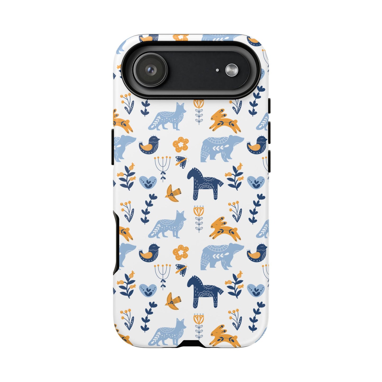 Scandinavian Animal Folk Art Phone Case - iPhone 17 Series, Samsung Galaxy S26, Google Pixel | Matte & Glossy