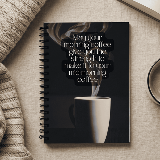 Funny Spiral Notebook for Coffee Lovers - Ruled Line with Document Pocket, Journal for Writers, Gift for Caffeine Lovers