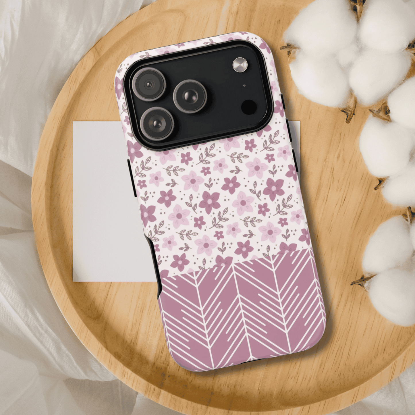 Pink Floral Tough Phone Case - iPhone 17 / 17 Air / 17 Pro Max, Samsung Galaxy S26, Google Pixel | Matte & Glossy