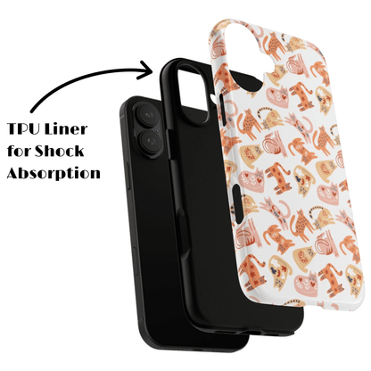 Scandinavian Folk Art Cat Phone Case - iPhone 17 / 17 Air / 17 Pro Max, Samsung Galaxy S26, Google Pixel | Matte & Glossy