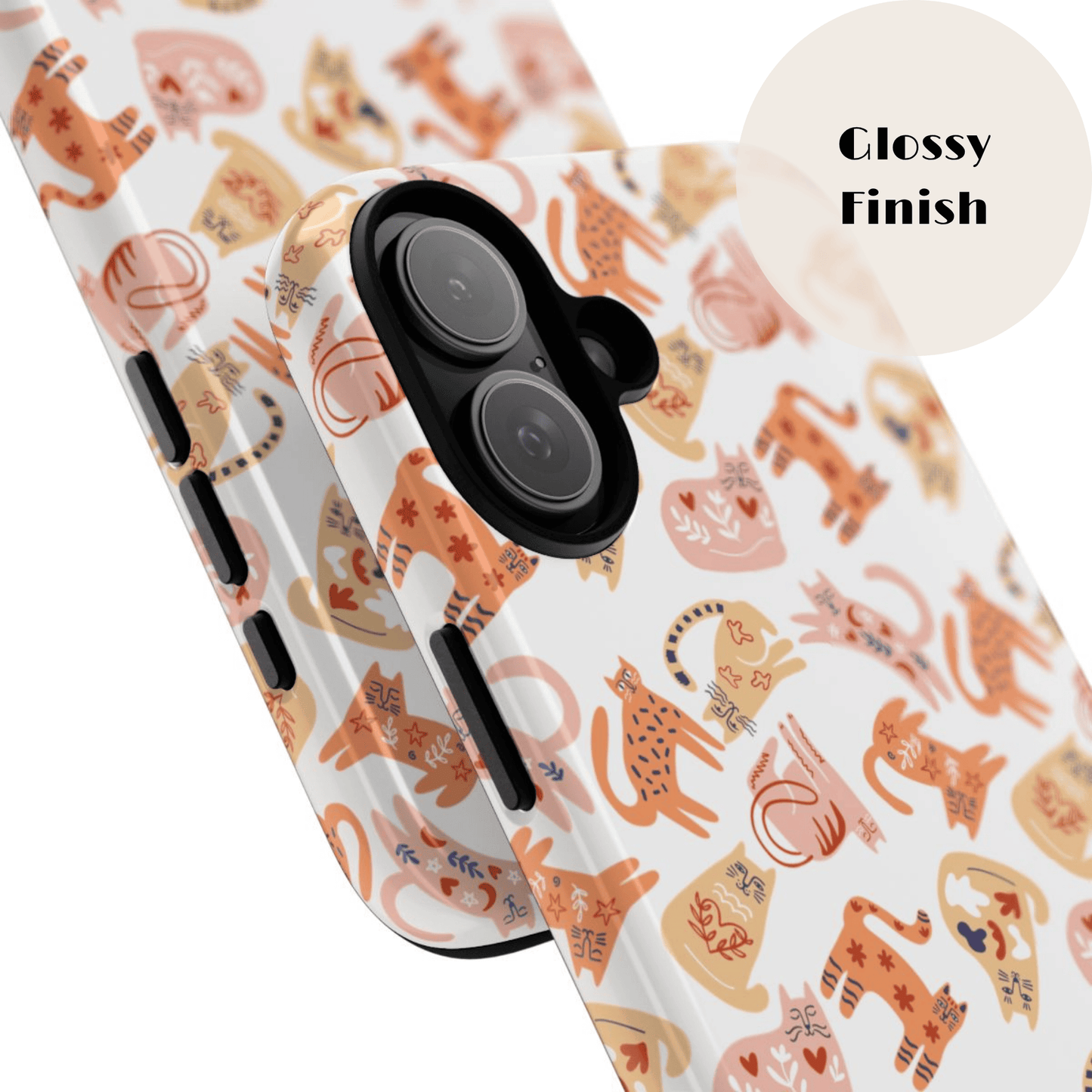 Scandinavian Folk Art Cat Phone Case - iPhone 17 / 17 Air / 17 Pro Max, Samsung Galaxy S26, Google Pixel | Matte & Glossy