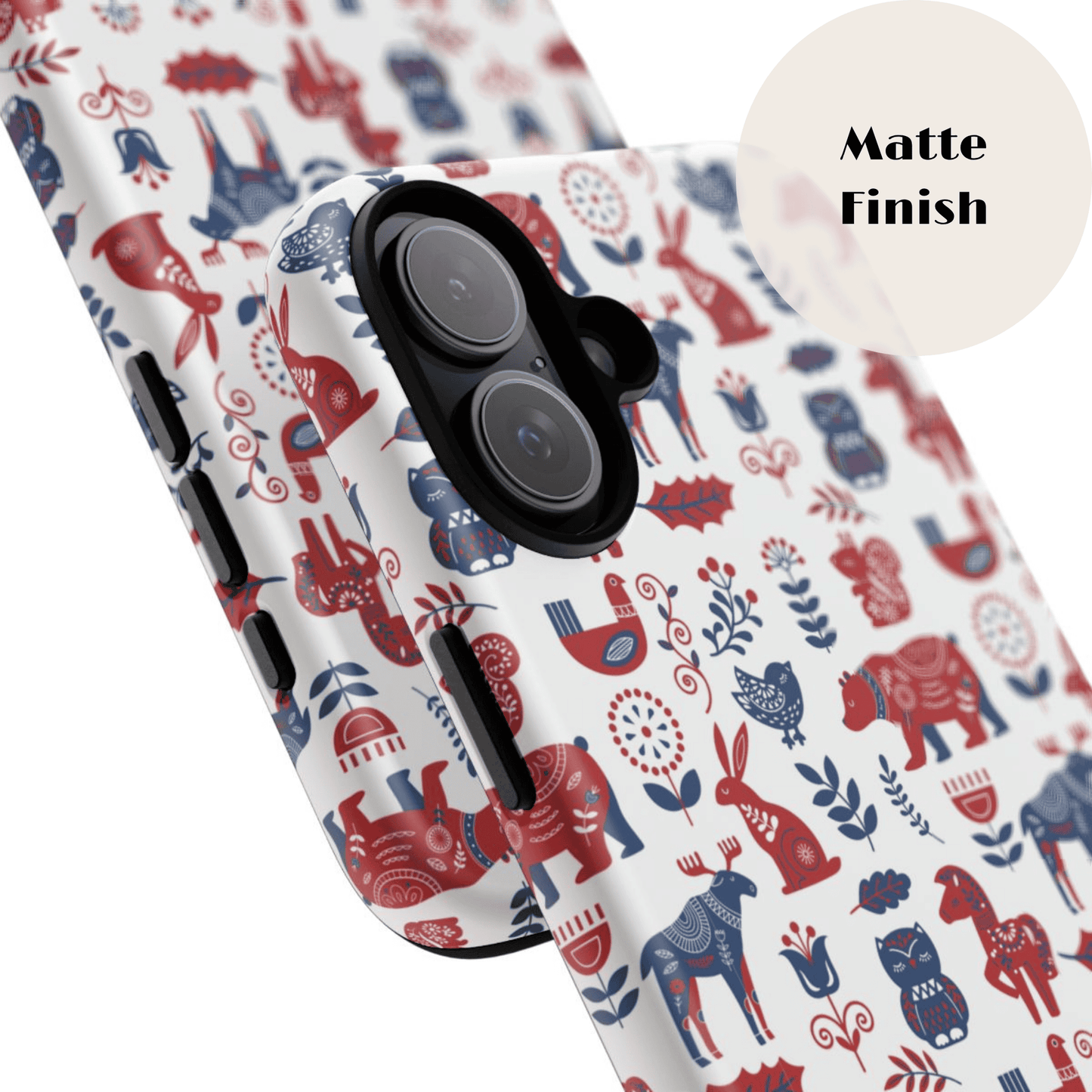 Scandinavian Animal Folk Art Phone Case - iPhone 17 / 17 Air / 17 Pro Max, Samsung Galaxy S26, Google Pixel | Matte & Glossy