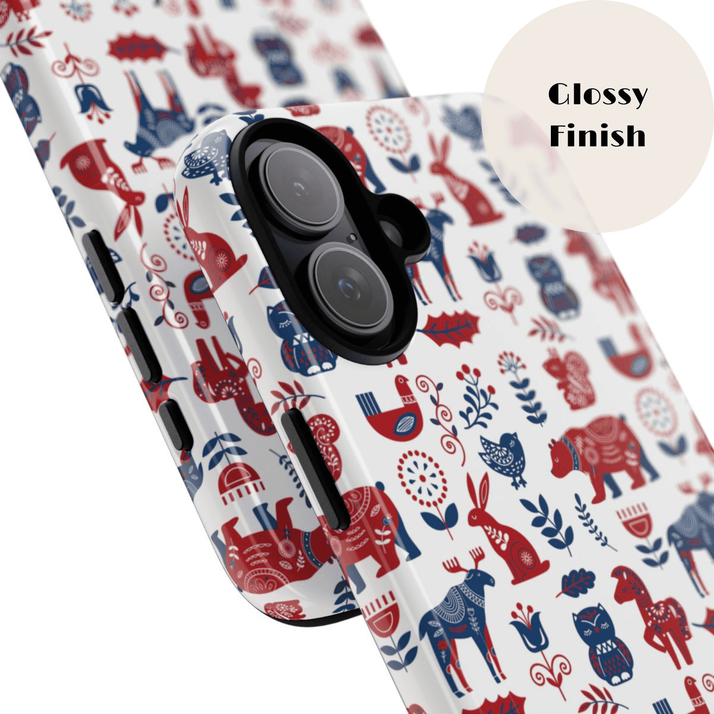 Scandinavian Animal Folk Art Phone Case - iPhone 17 / 17 Air / 17 Pro Max, Samsung Galaxy S26, Google Pixel | Matte & Glossy