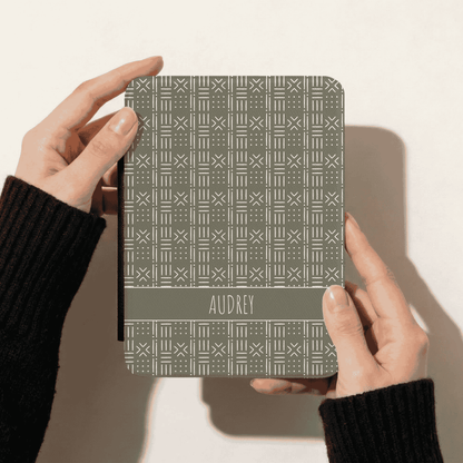 Personalized Kindle Case 12th Gen Paperwhite, Colorsoft 7", Custom Name, Mudcloth Inspired Pattern
