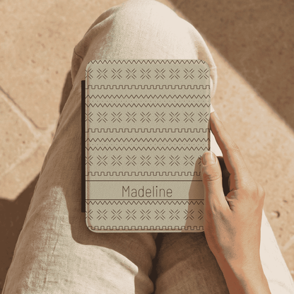 Personalized Kindle Case 12th Gen Paperwhite, Colorsoft 7", Custom Name, Mudcloth Inspired Pattern