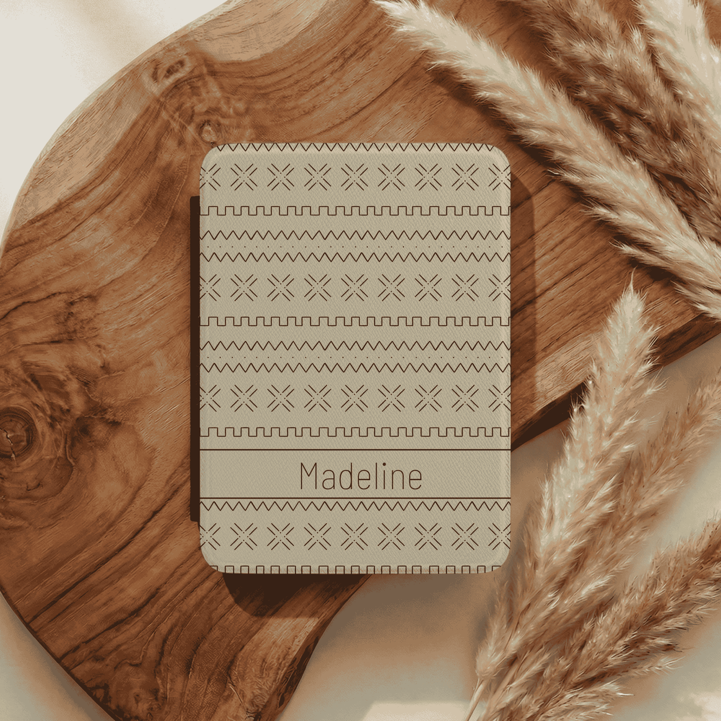 Personalized Kindle Case 12th Gen Paperwhite, Colorsoft 7", Custom Name, Mudcloth Inspired Pattern